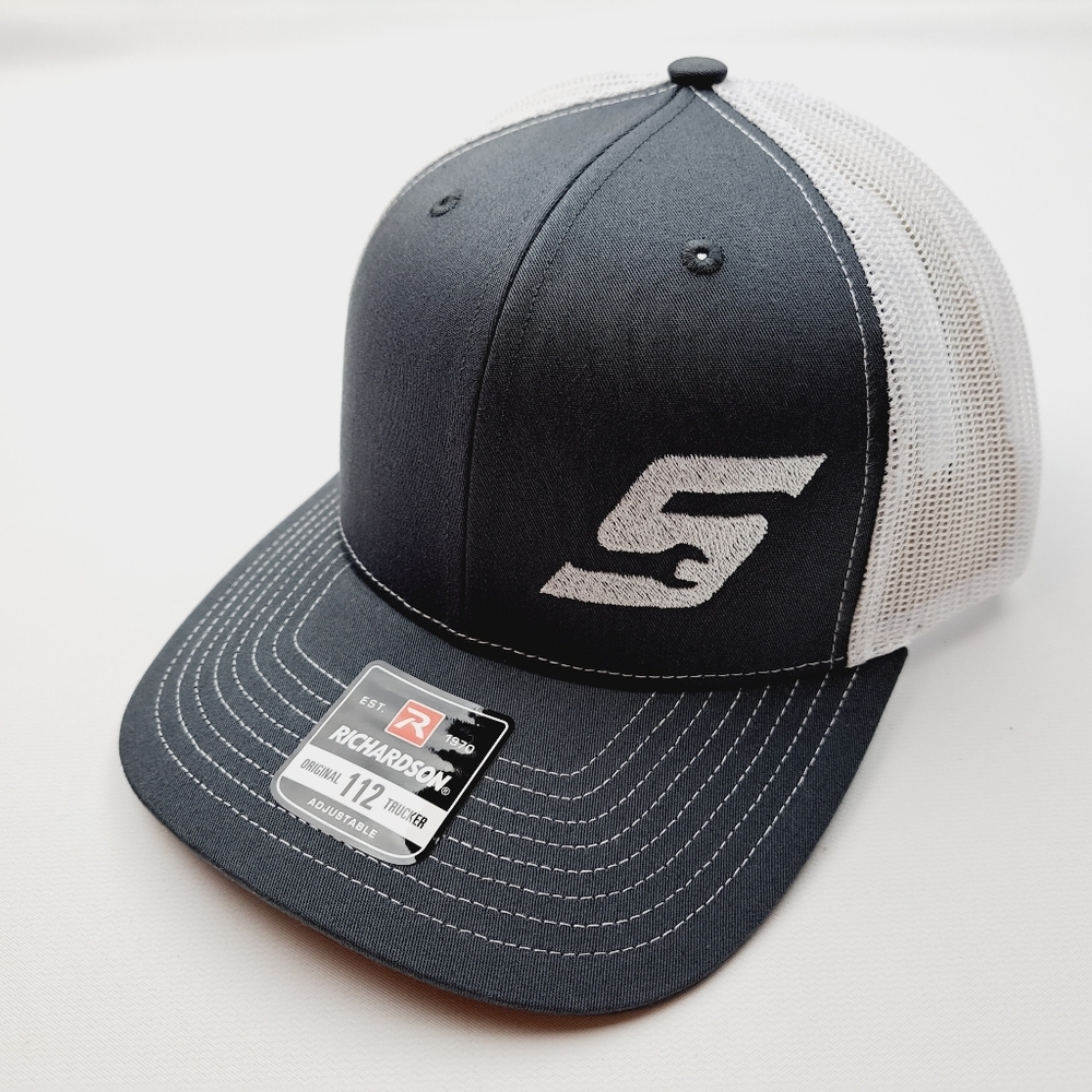 Snap On Richardson 112 Trucker Mesh Snapback Hat Cap Gray White